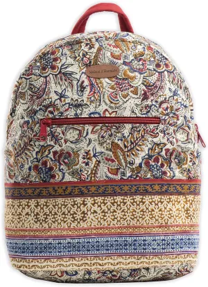 Maison d' Hermine Backpack for Women Men Cotton Shoulder Multipurpose Rucksack with Small Pouch Lightweight Multi Pocket Bag for Travel Work Beach Daypack Perfect for Gift (Jaipur)