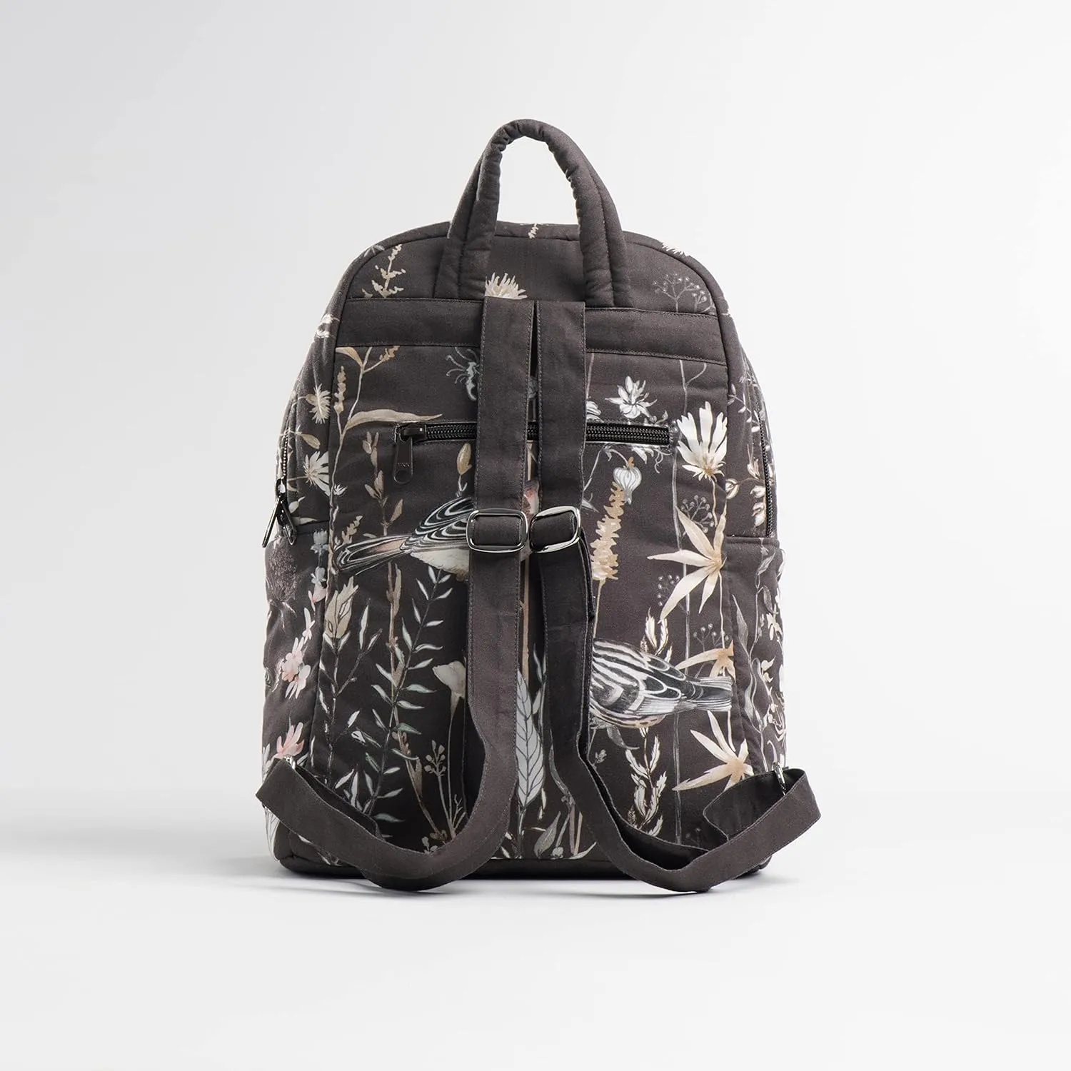 Maison d' Hermine Backpack for Women Men Cotton Shoulder Multipurpose Rucksack with Small Pouch Lightweight Multi Pocket Bag for Travel Work Beach Daypack Perfect for Gift (Meadow Florals)