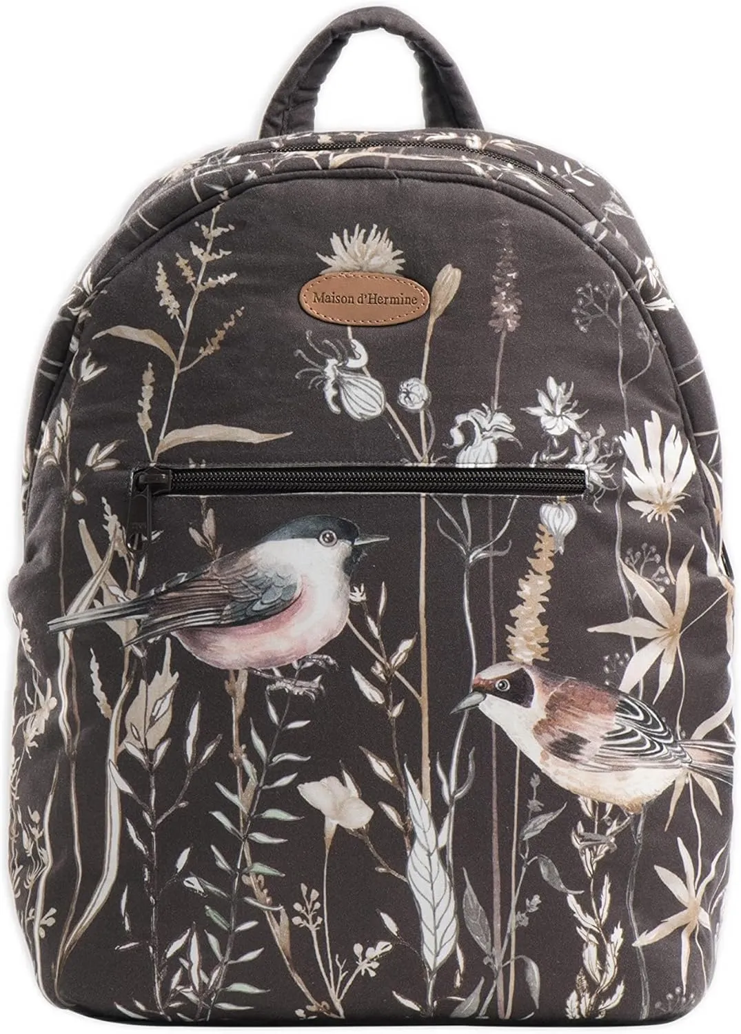 Maison d' Hermine Backpack for Women Men Cotton Shoulder Multipurpose Rucksack with Small Pouch Lightweight Multi Pocket Bag for Travel Work Beach Daypack Perfect for Gift (Meadow Florals)