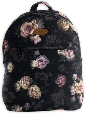 Maison d' Hermine Backpack for Women Men Cotton Shoulder Multipurpose Rucksack with Small Pouch Lightweight Multi Pocket Bag for Travel Work Beach Daypack Perfect for Gift (Moody Florals)