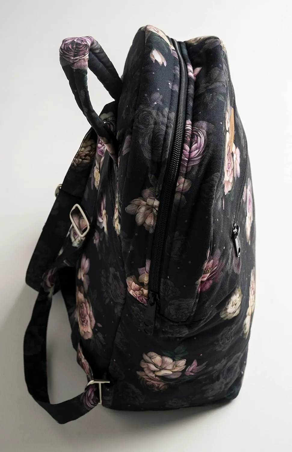 Maison d' Hermine Backpack for Women Men Cotton Shoulder Multipurpose Rucksack with Small Pouch Lightweight Multi Pocket Bag for Travel Work Beach Daypack Perfect for Gift (Moody Florals)