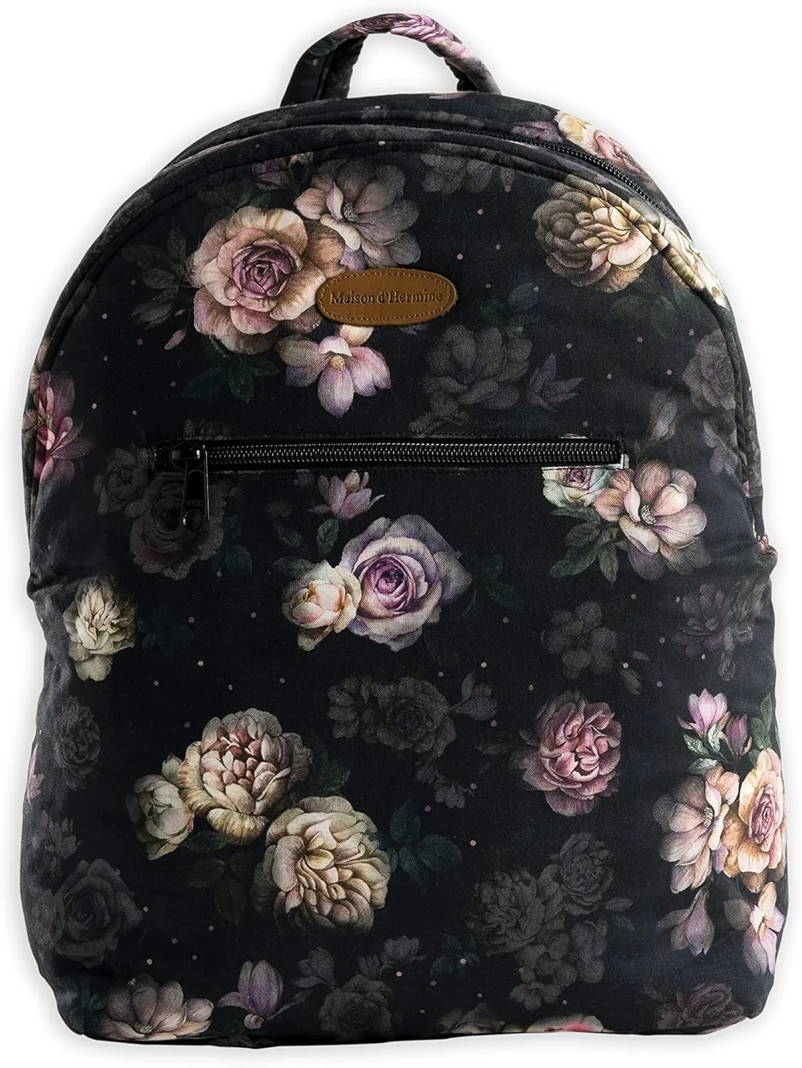Maison d' Hermine Backpack for Women Men Cotton Shoulder Multipurpose Rucksack with Small Pouch Lightweight Multi Pocket Bag for Travel Work Beach Daypack Perfect for Gift (Moody Florals)