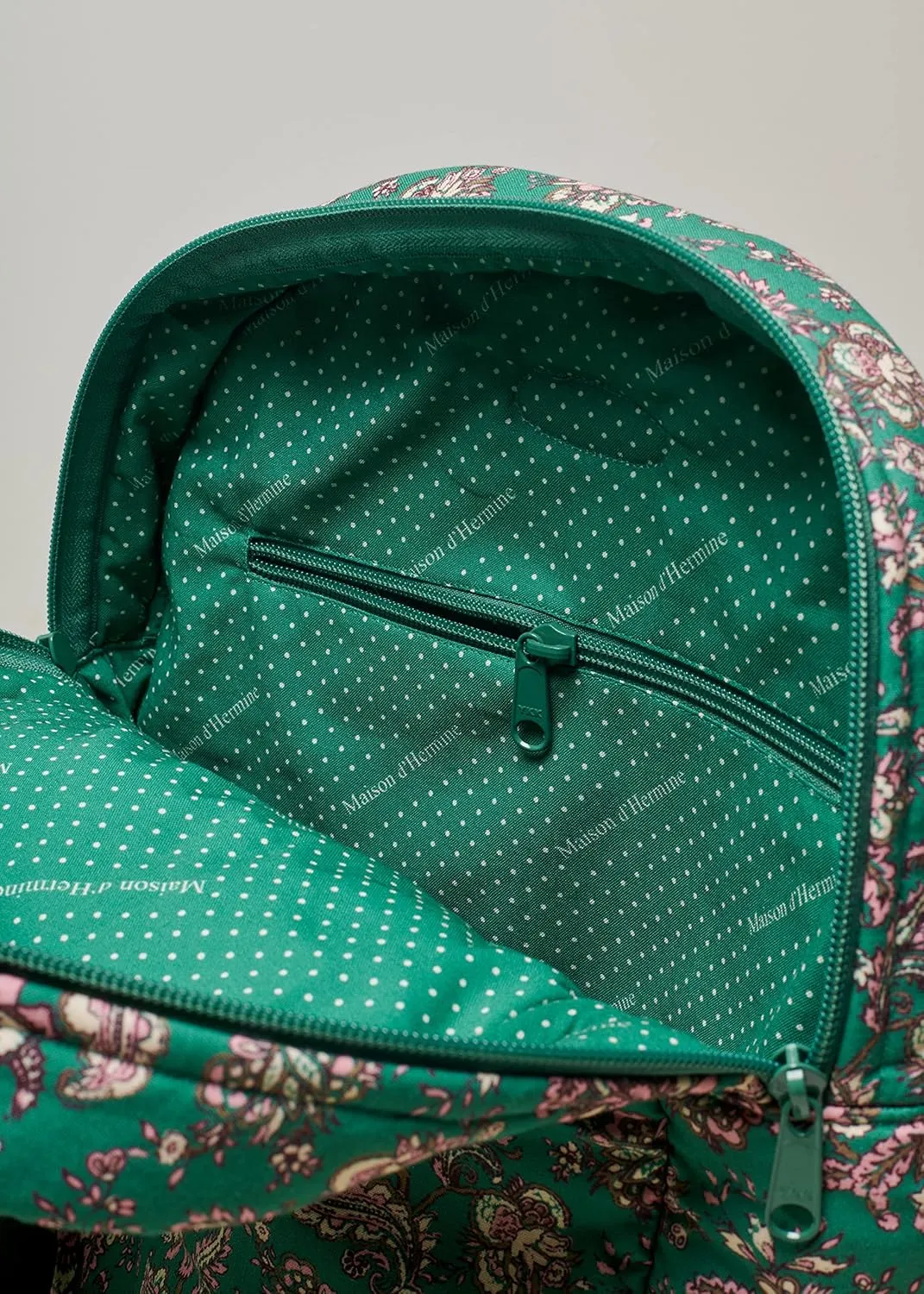 Maison d' Hermine Backpack for Women Men Cotton Shoulder Multipurpose Rucksack with Small Pouch Lightweight Multi Pocket Bag for Travel Work Beach Daypack Perfect for Gift (Surya - Green)
