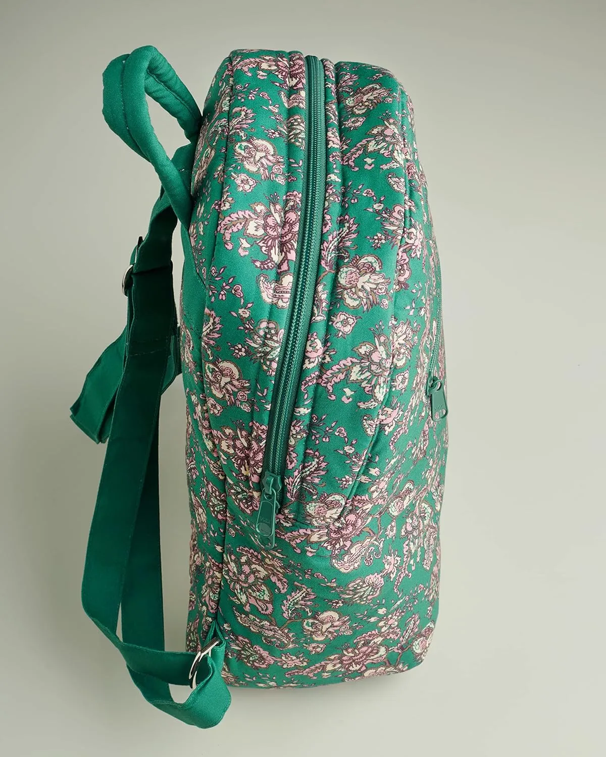 Maison d' Hermine Backpack for Women Men Cotton Shoulder Multipurpose Rucksack with Small Pouch Lightweight Multi Pocket Bag for Travel Work Beach Daypack Perfect for Gift (Surya - Green)