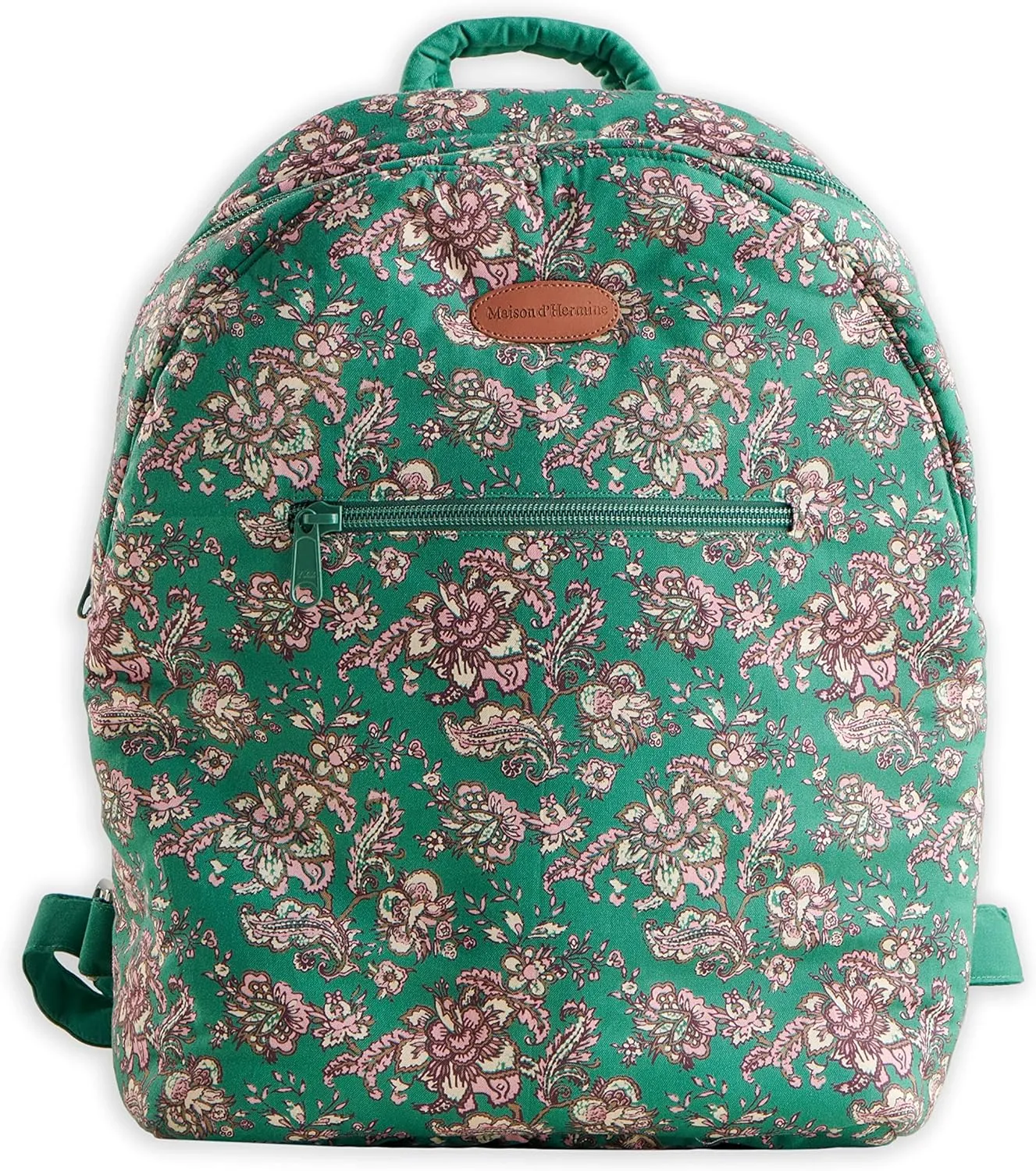 Maison d' Hermine Backpack for Women Men Cotton Shoulder Multipurpose Rucksack with Small Pouch Lightweight Multi Pocket Bag for Travel Work Beach Daypack Perfect for Gift (Surya - Green)