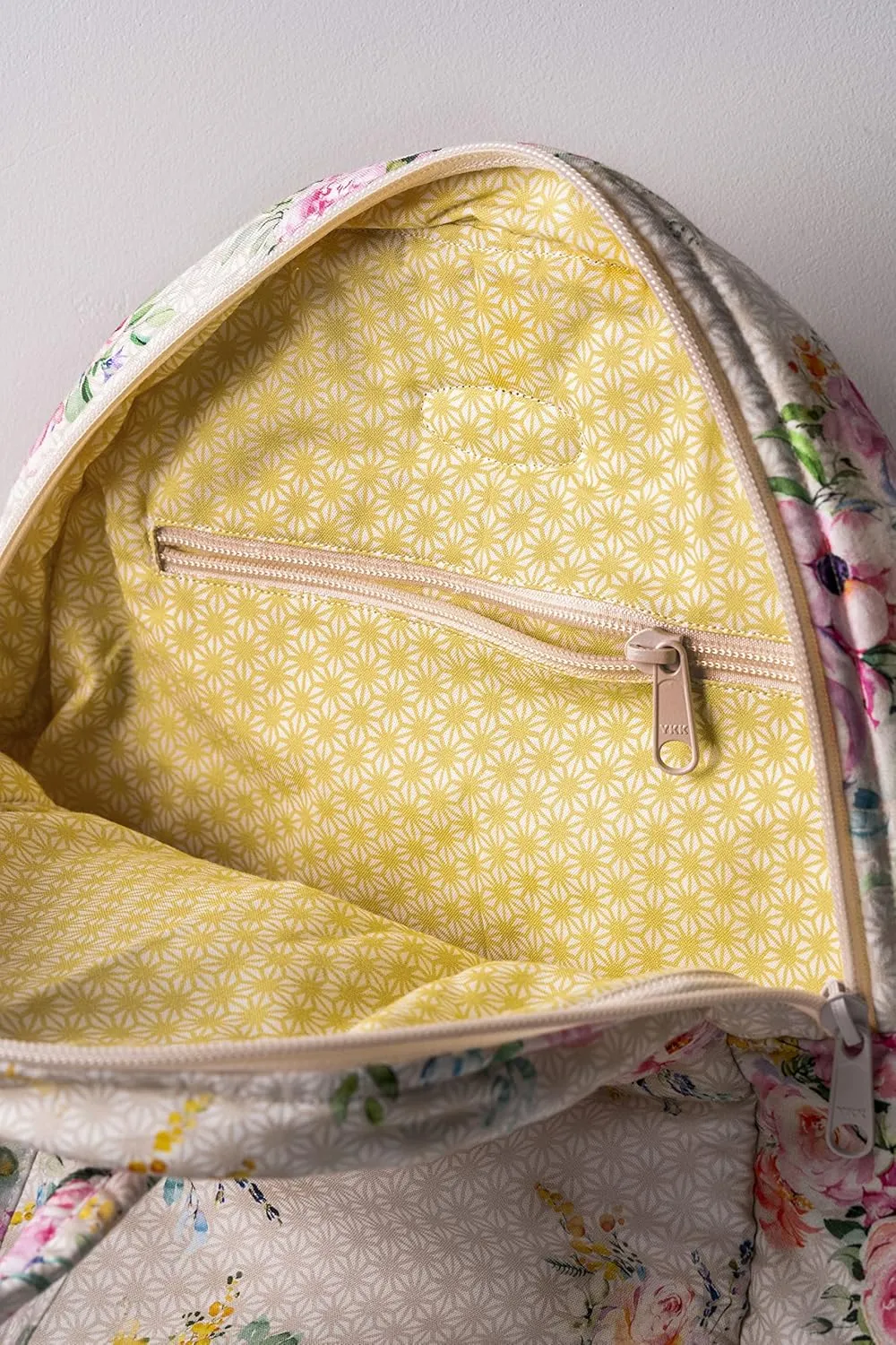Maison d' Hermine Backpack for Women Men Cotton Shoulder Multipurpose Rucksack with Small Pouch Lightweight Multi Pocket Bag for Travel Work Beach Daypack Perfect for Gift (Sweet Rose Lavender - Lush)