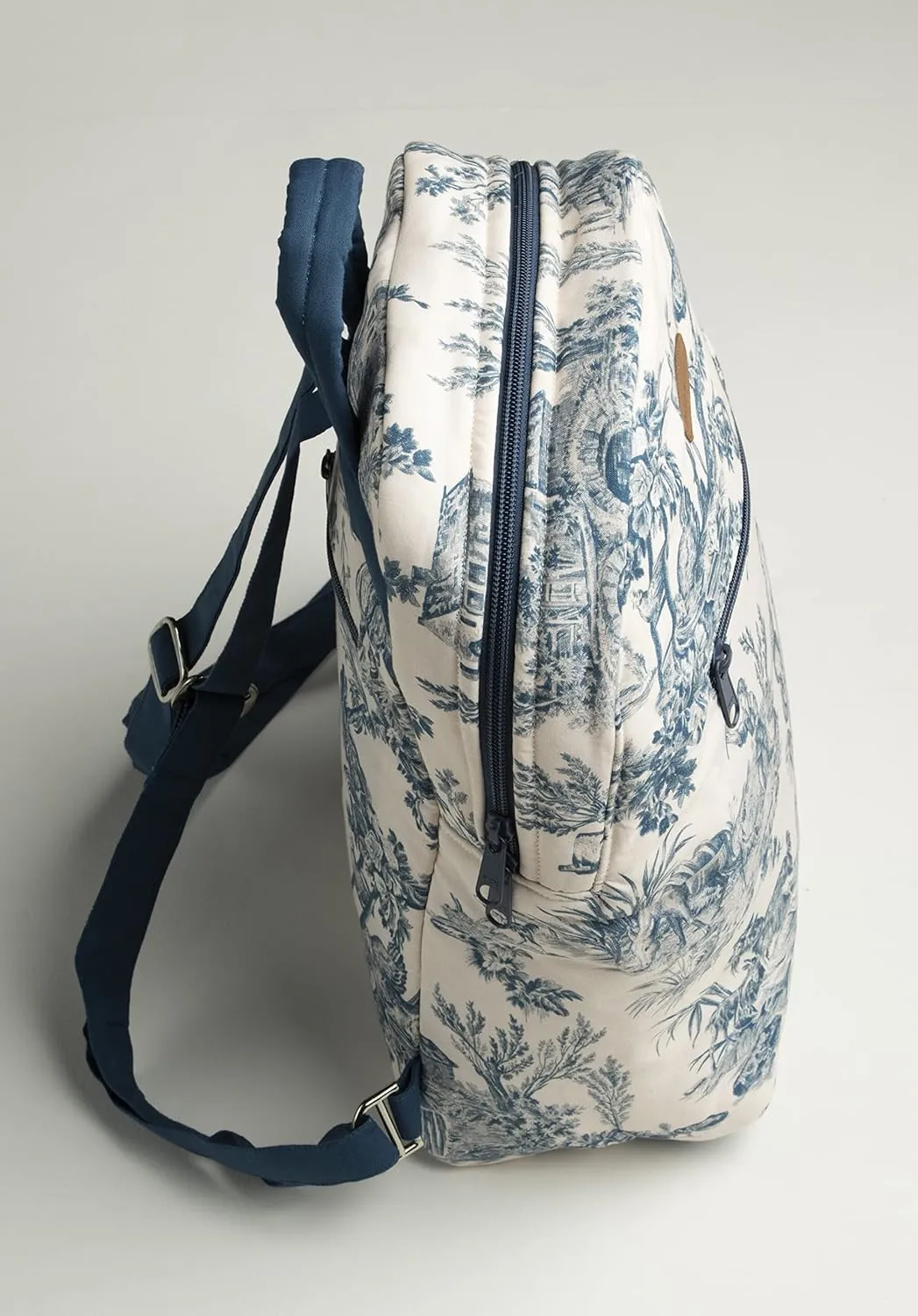 Maison d' Hermine Backpack for Women Men Cotton Shoulder Multipurpose Rucksack with Small Pouch Lightweight Multi Pocket Bag for Travel Work Beach Daypack Perfect for Gift (The Miller - Blue)