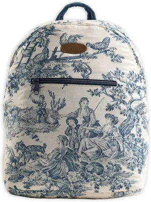 Maison d' Hermine Backpack for Women Men Cotton Shoulder Multipurpose Rucksack with Small Pouch Lightweight Multi Pocket Bag for Travel Work Beach Daypack Perfect for Gift (The Miller - Blue)