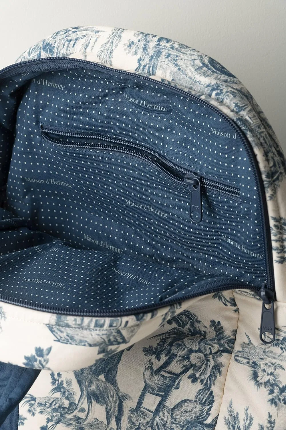 Maison d' Hermine Backpack for Women Men Cotton Shoulder Multipurpose Rucksack with Small Pouch Lightweight Multi Pocket Bag for Travel Work Beach Daypack Perfect for Gift (The Miller - Blue)