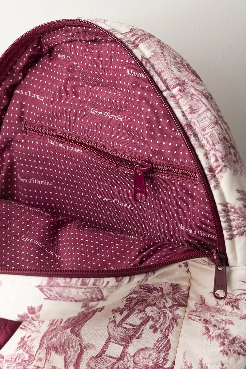 Maison d' Hermine Backpack for Women Men Cotton Shoulder Multipurpose Rucksack with Small Pouch Lightweight Multi Pocket Bag for Travel Work Beach Daypack Perfect for Gift (The Miller - Red)