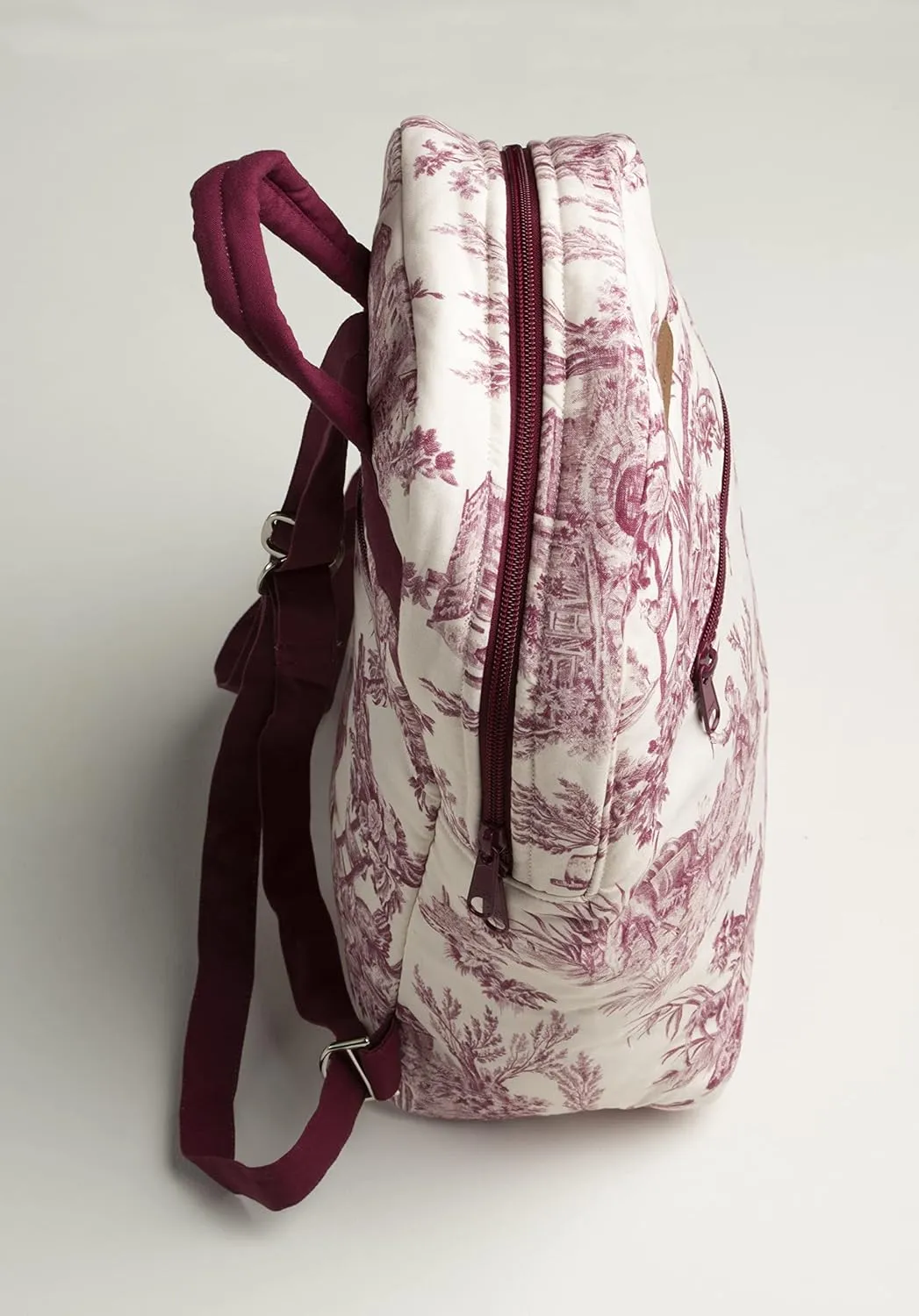 Maison d' Hermine Backpack for Women Men Cotton Shoulder Multipurpose Rucksack with Small Pouch Lightweight Multi Pocket Bag for Travel Work Beach Daypack Perfect for Gift (The Miller - Red)