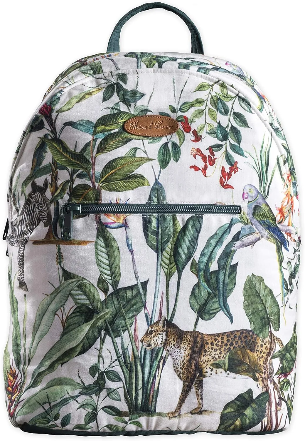 Maison d' Hermine Backpack for Women Men Cotton Shoulder Multipurpose Rucksack with Small Pouch Lightweight Multi Pocket Bag for Travel Work Beach Daypack Perfect for Gift (Wild)