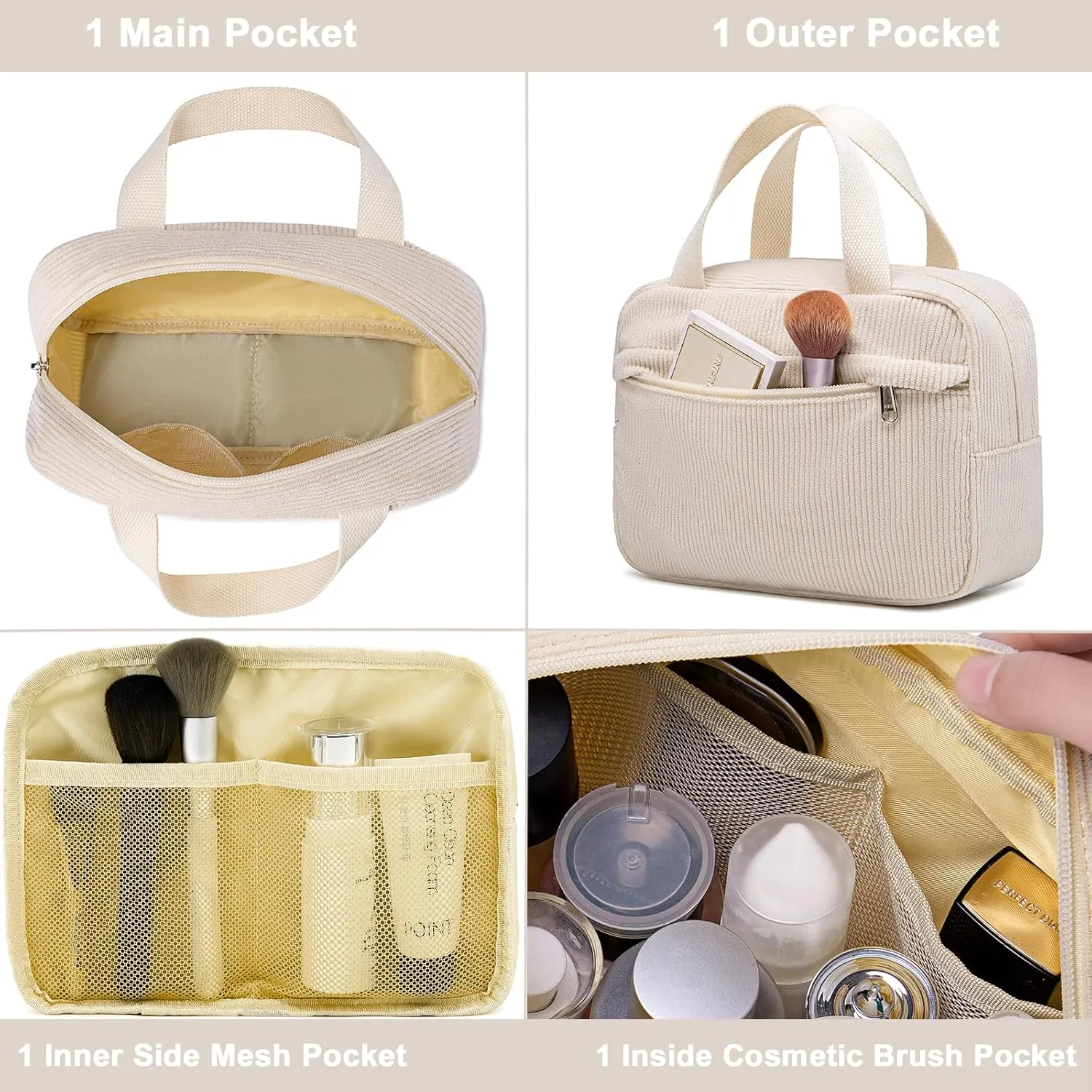 Makeup Bag for Women Cosmetic Bag Large Make Up Organizer Travel Toiletry Bags Waterproof Zipper Tote Pouch Purse for Girls