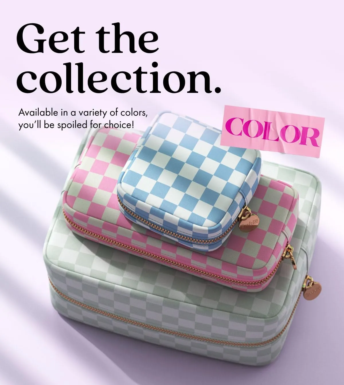 Makeup Bag Travel Cosmetics Pouch and Toiletry Bag, Nylon Zipper Pouch Purse, Cute Make Up Organizer Storage Tote for Women Girls, Travel Skincare Case, Mini Makeup Case, Chocolate Sand Checkered