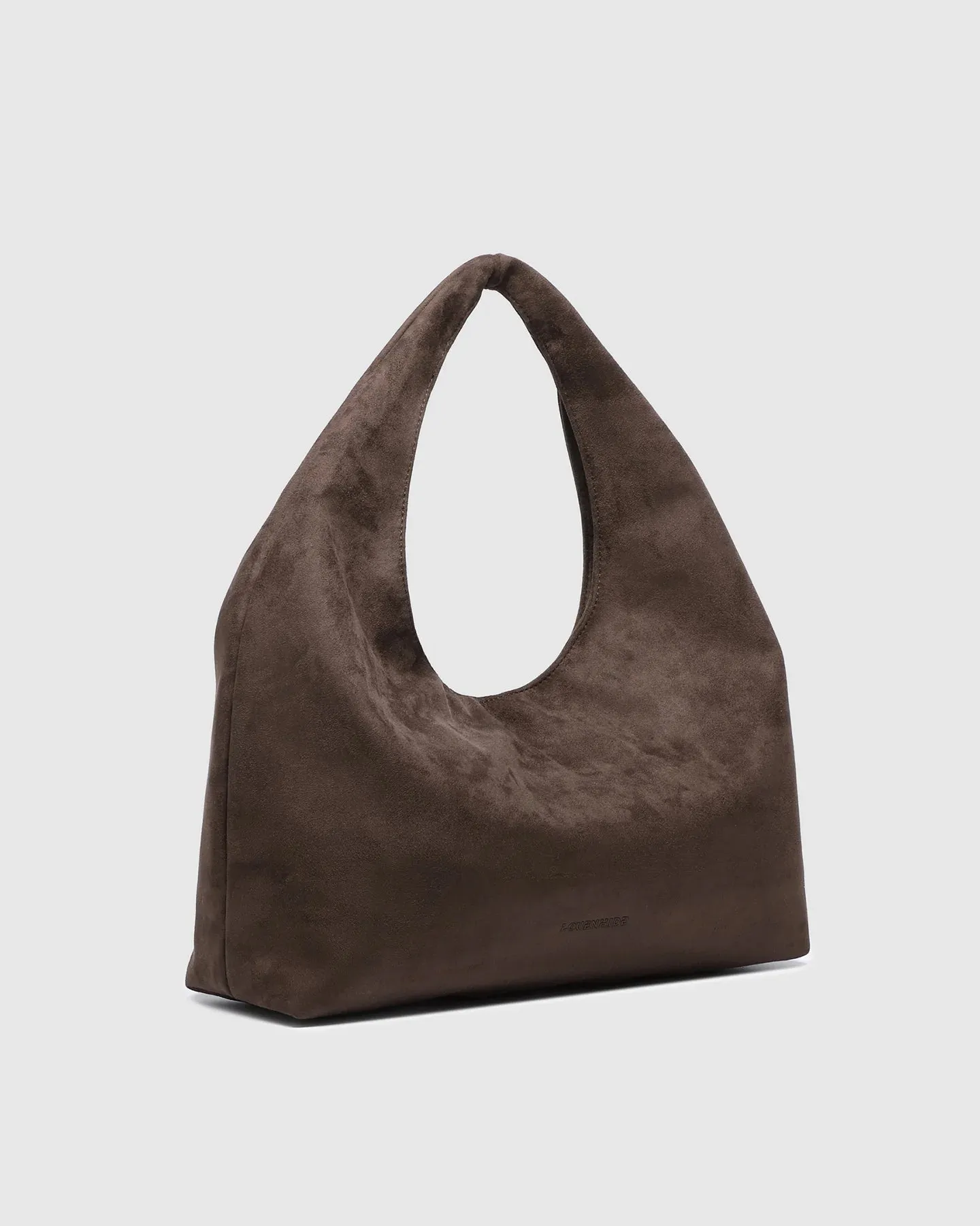 Manaco Shoulder Bag in Suede Choc by Louenhide