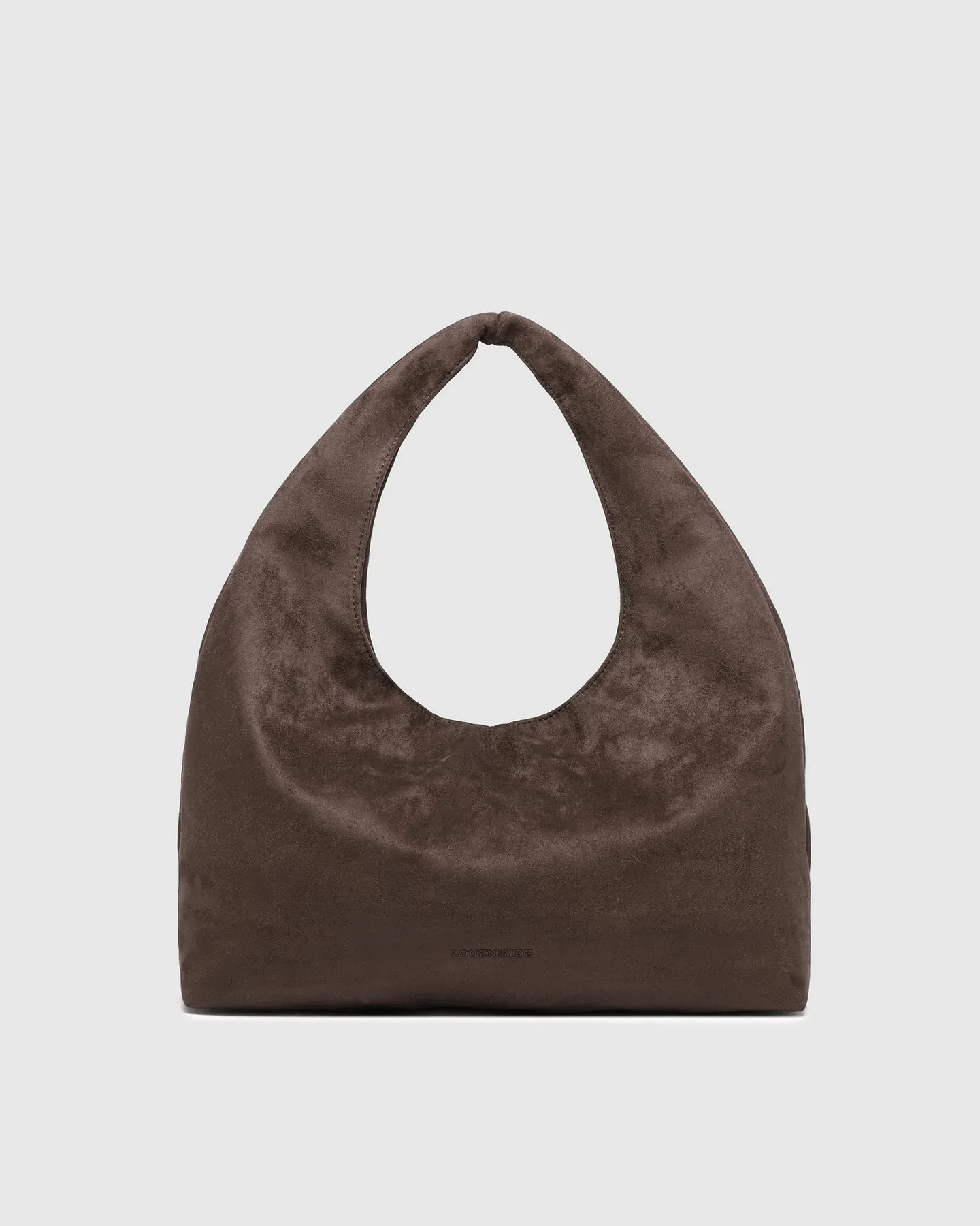 Manaco Shoulder Bag in Suede Choc by Louenhide