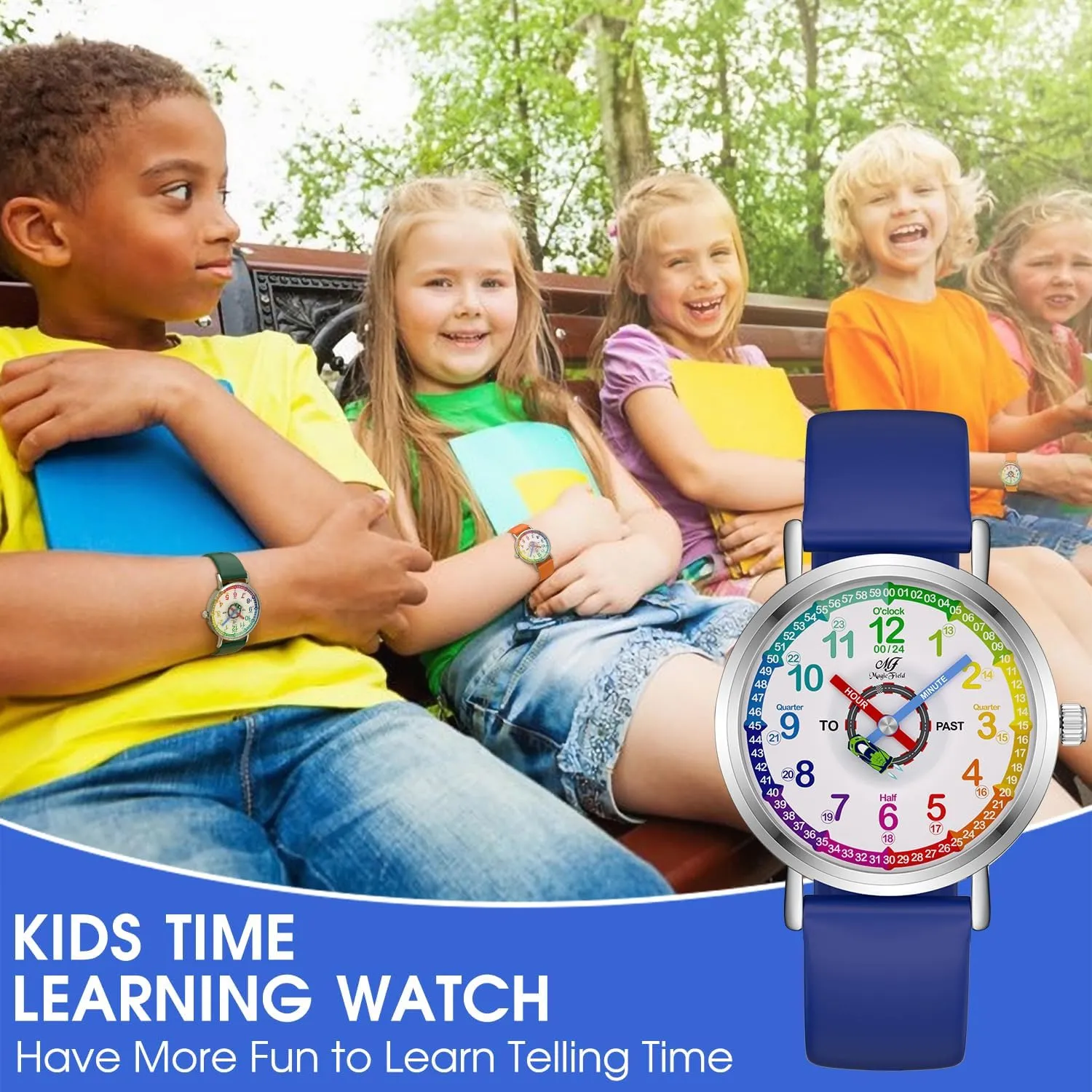 ManChDa Kids Learning Analog Watch for Girls Boys Analog Watch Time Teaching Watch for Childrens Toddler Kids 8-12 Tell Time Watch