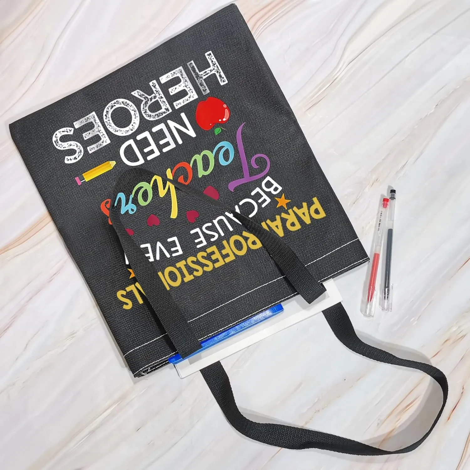 MBMSO Paraprofessional Tote Bag - Paraprofessional Appreciation Gifts for Paraeducator & Teaching Assistant (Black)