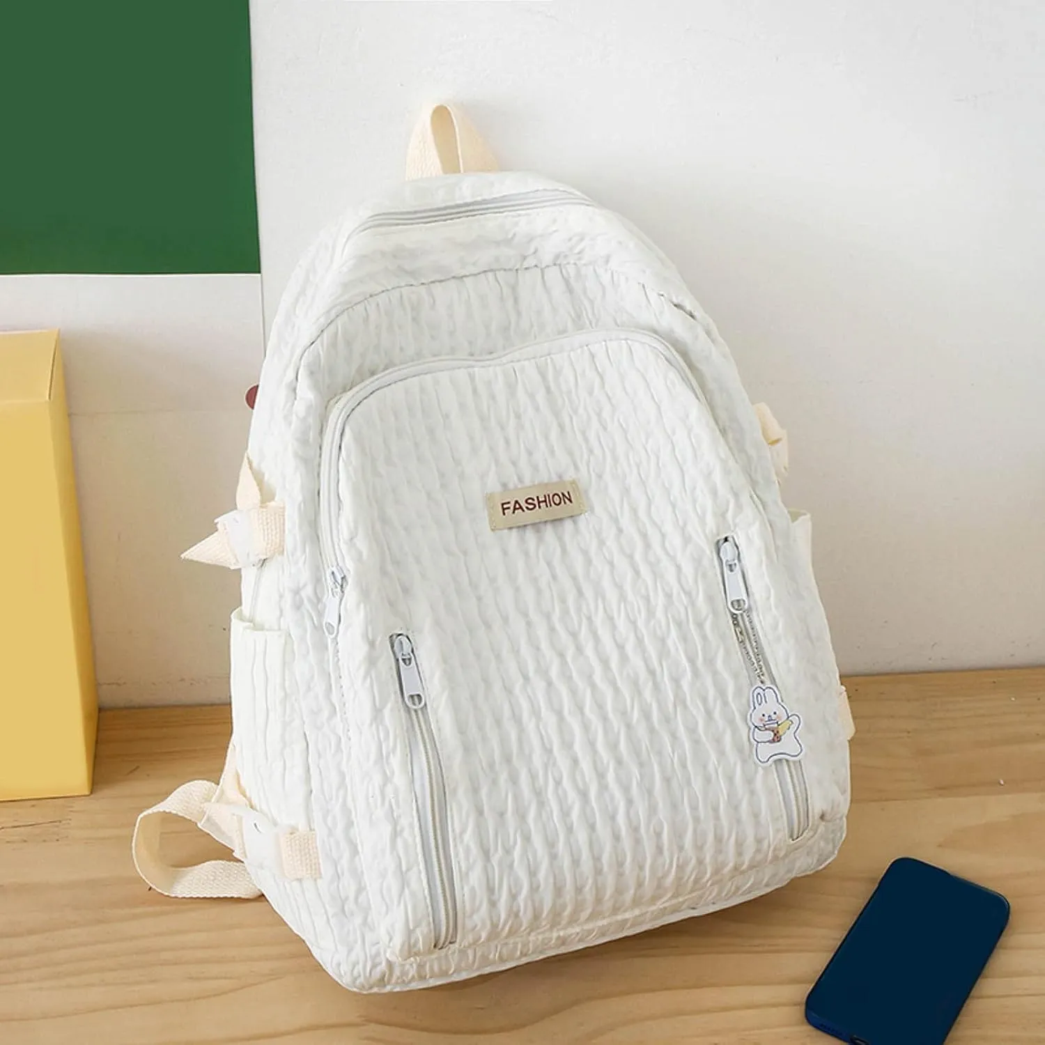Medium Backpack Purse for Women Waterproof Stylish Daypack Purses Shoulder Bags School Backpack for Teen Girls(White)