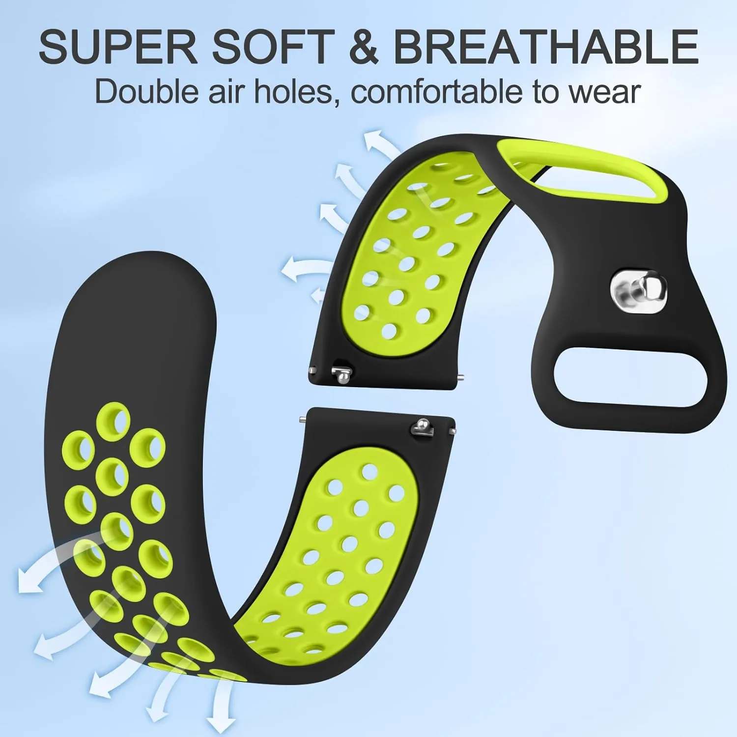 Meliya 2 Pack Silicone Bands for Gizmo Watch 3 Adventure 3 2 1/Gabb Watch 3e 3 2 1/SyncUP Watch,Cosmo JrTrack 4/3/2 SE/2/JrTrack Band, 20mm Soft Sport Breathable Waterproof Skin-friendly Watch Band