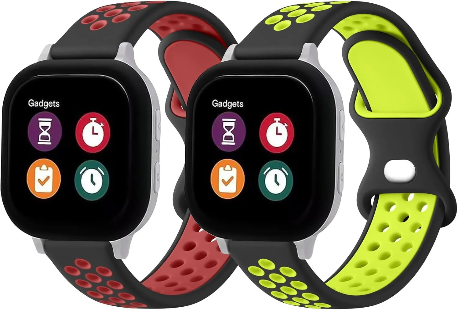 Meliya 2 Pack Silicone Bands for Gizmo Watch 3 Adventure 3 2 1/Gabb Watch 3e 3 2 1/SyncUP Watch,Cosmo JrTrack 4/3/2 SE/2/JrTrack Band, 20mm Soft Sport Breathable Waterproof Skin-friendly Watch Band