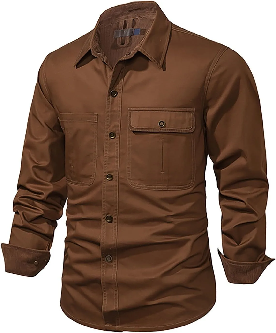Mens 2023 Dress Shirts Long Sleeve Wrinkle-Resistant Casual Button Down Shirts Solid Formal Dress Shirts Business Top