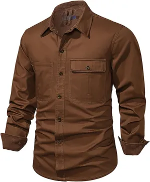 Mens 2023 Dress Shirts Long Sleeve Wrinkle-Resistant Casual Button Down Shirts Solid Formal Dress Shirts Business Top