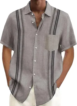 mens button down shirt, henley shirts for men short sleeve, Linen Shirts for Men, Men's Casual Button Down Short Sleeve Henley Shirts Summer Beach Hawaiian Shirts Dress Shirts