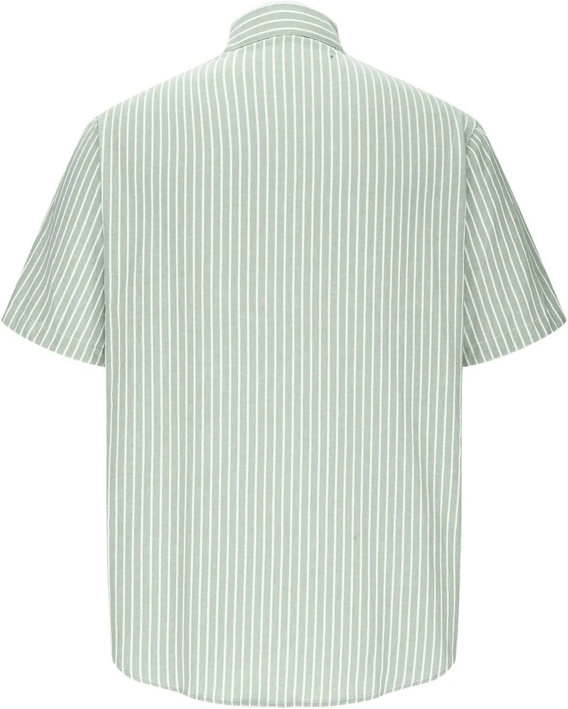Mens Cotton Linen Vacation T Shirts Striped Short Sleeve Button Dowm Collared Summer Casual Dressy Beach Shirts