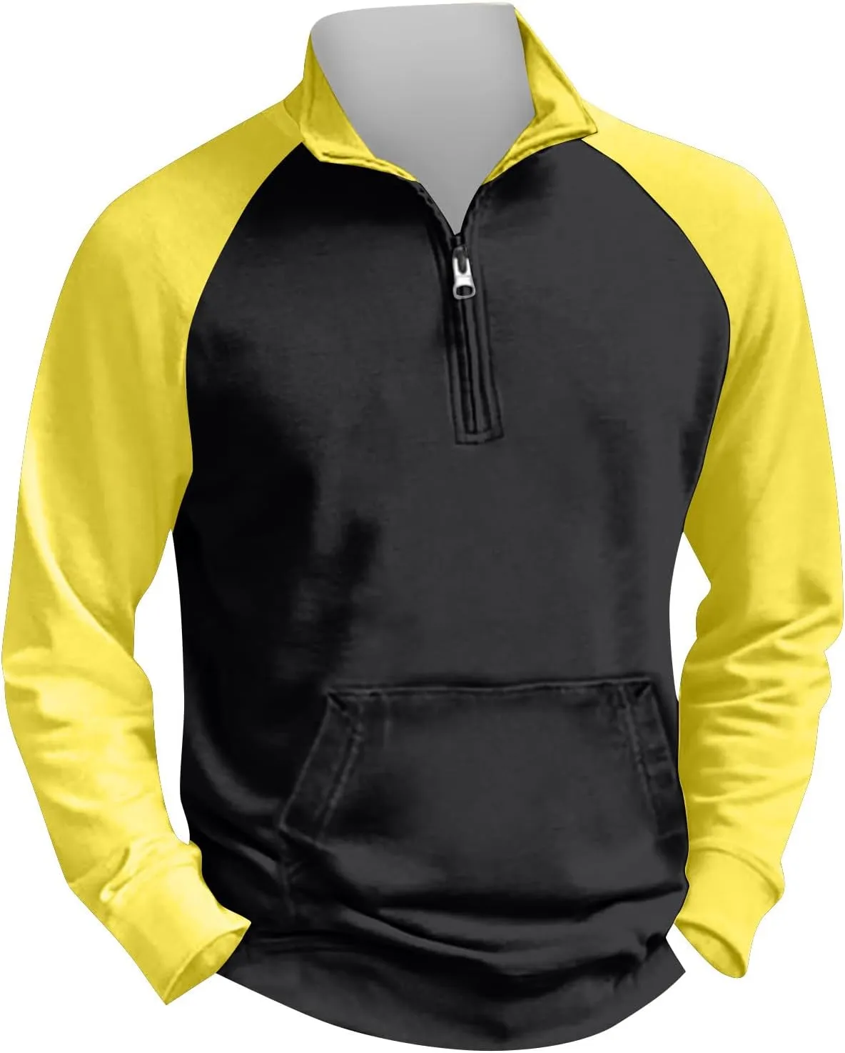 Men's Fashion Hoodies & Sweatshirts Outdoor Vintage V-Neck Button Long Sleeve Sports T Shirt Pullover, S-4XL