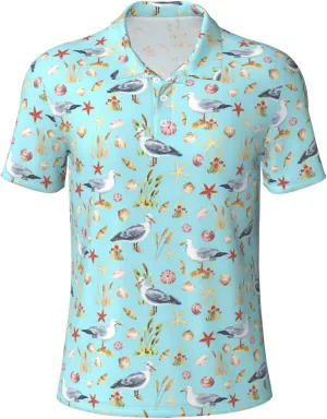 Men's Golf Polo Shirts Funny Golf Shirts for Men Performance Moisture Wicking Quick Dry Athletic Short Sleeve Shirts