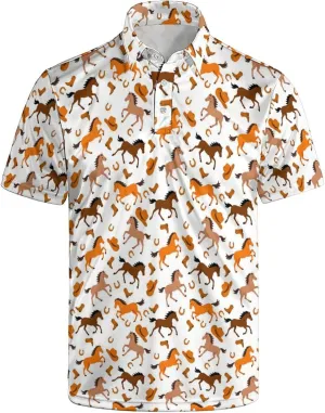 Mens Golf Shirt Funny Polo Shirts Short Sleeve Golf Polo Shirts Gifts Print Shirts