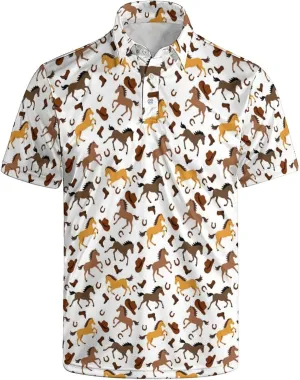 Mens Golf Shirt Funny Polo Shirts Short Sleeve Golf Polo Shirts Gifts Print Shirts