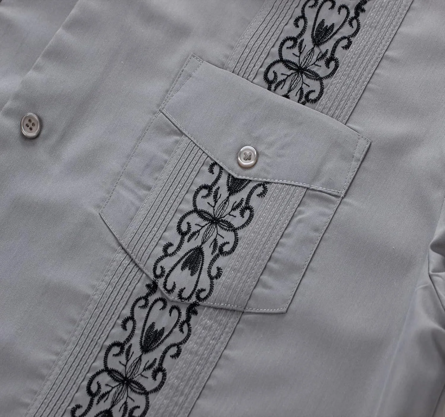 Men's Guayabera Shirts Short Sleeve Casual Snap Shirts