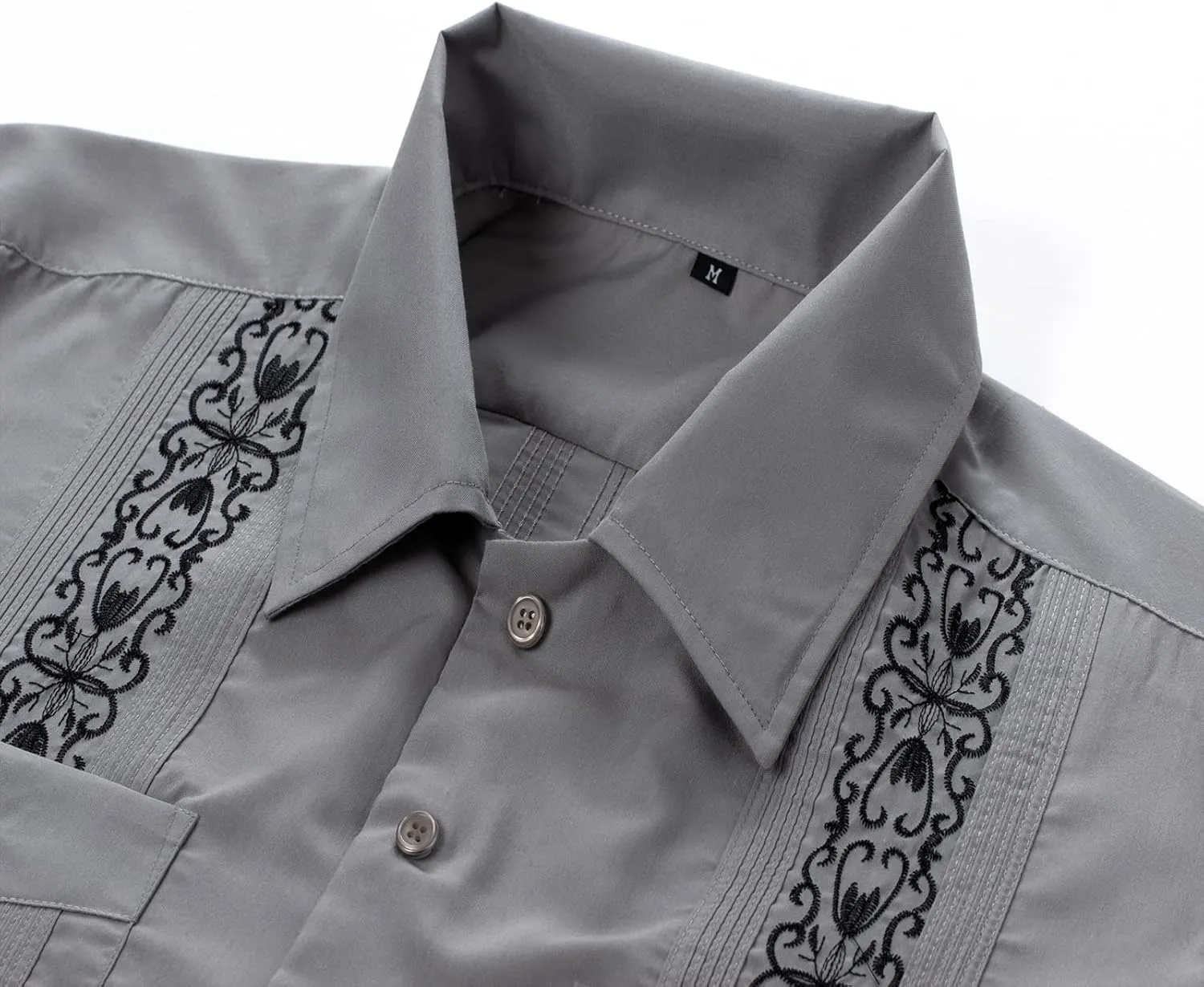 Men's Guayabera Shirts Short Sleeve Casual Snap Shirts