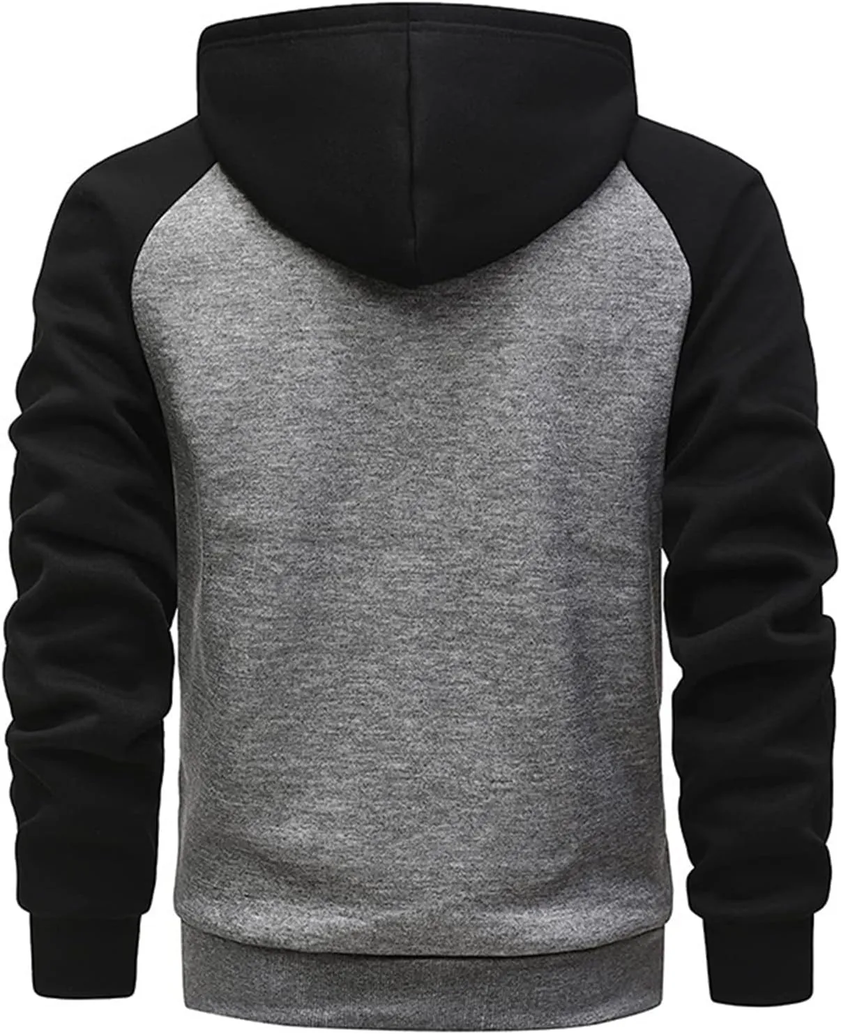 Men's Heavyweight Full Zip Fleece Hoodie Fall Long Sleeve Hooded Casual Sweatshirt Color Block Active Sport Outerwear