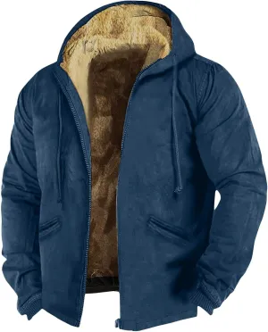 Men's Hoodies Basic Zip Up Hoodie Long Sleeve Sherpa Sweatshirts Classic Print Casual Pullover, M-5XL
