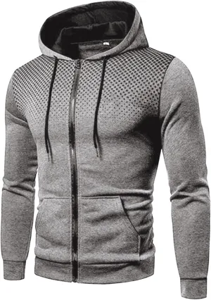 Mens Hoodies Zip Up, Mens Slim Fit Long Sleeve Zip-up Fleece Hoodie Workout Casual Lightweight Sweatshirt Jackets