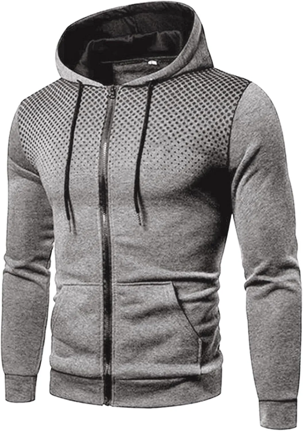 Mens Hoodies Zip Up, Mens Slim Fit Long Sleeve Zip-up Fleece Hoodie Workout Casual Lightweight Sweatshirt Jackets