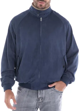 Mens Jacket, Casual Faux Suede Bomber Coat Classic Vintage Work Zip Lightweight