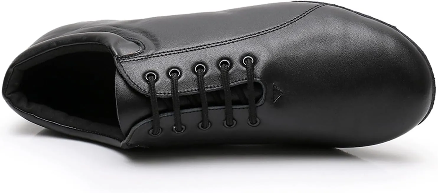 Men's Leather Round Toe Dancing Shoes for Latin Rumba Waltz Tango Performence Ballroom Dance Shoes