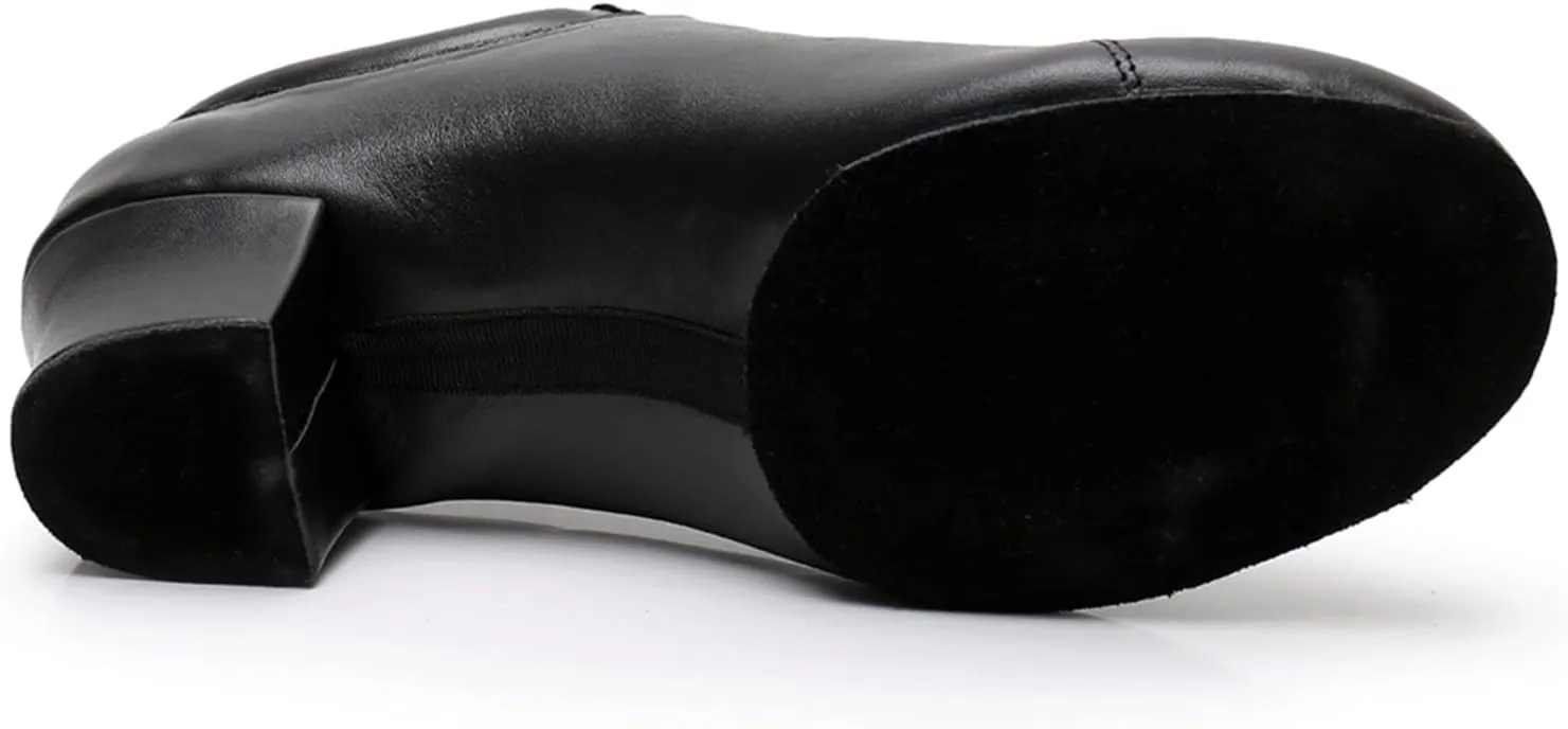 Men's Leather Round Toe Dancing Shoes for Latin Rumba Waltz Tango Performence Ballroom Dance Shoes