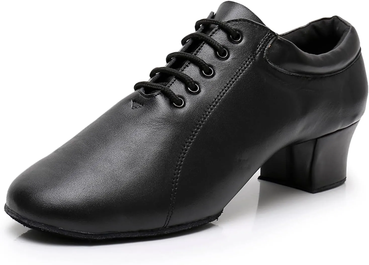 Men's Leather Round Toe Dancing Shoes for Latin Rumba Waltz Tango Performence Ballroom Dance Shoes