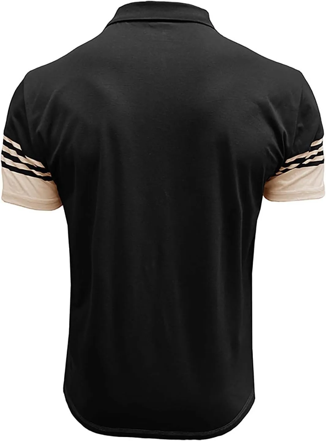 Mens Polo Shirt Collared Tees Lightweight Business Shirts Work Short Sleeve Striped Ripstop Tshirts