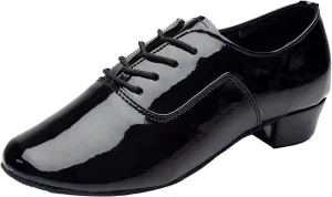 Men's Solid Color Lace Up Modern Dance Shoes Dance Hall Latin Dance Shoes Tan Leather Shoes for Men