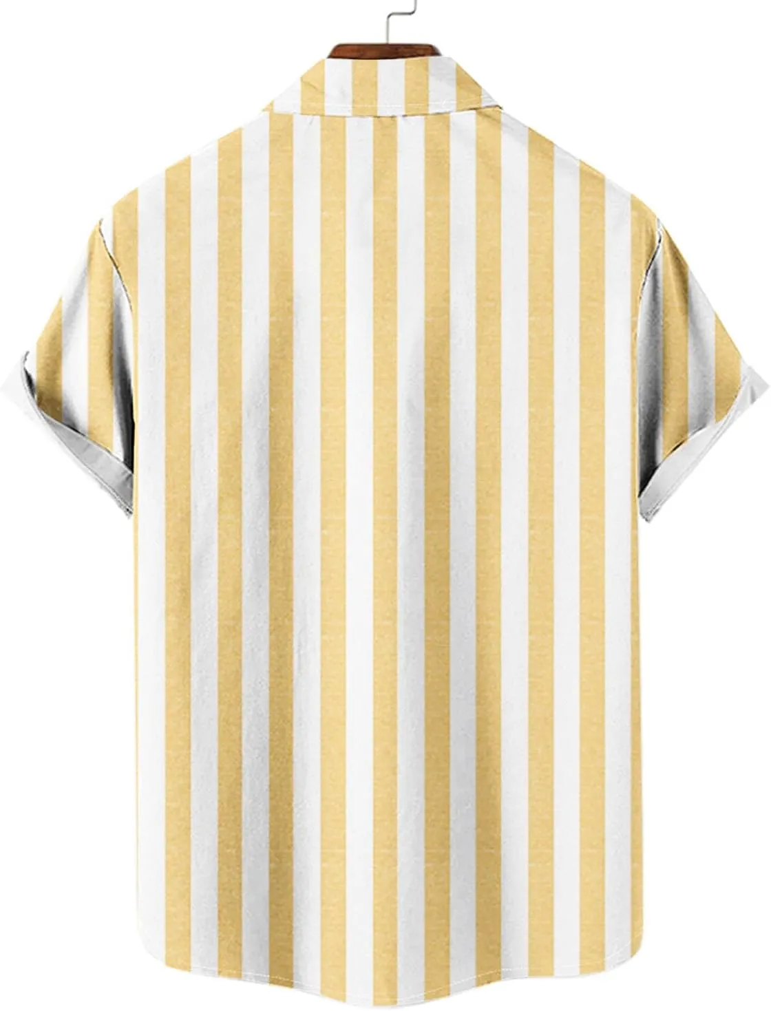 Mens Striped Button Shirts Fashion Casual Short Sleeve Button Up Shirts Loose Comfy Turndown Collar Blouse