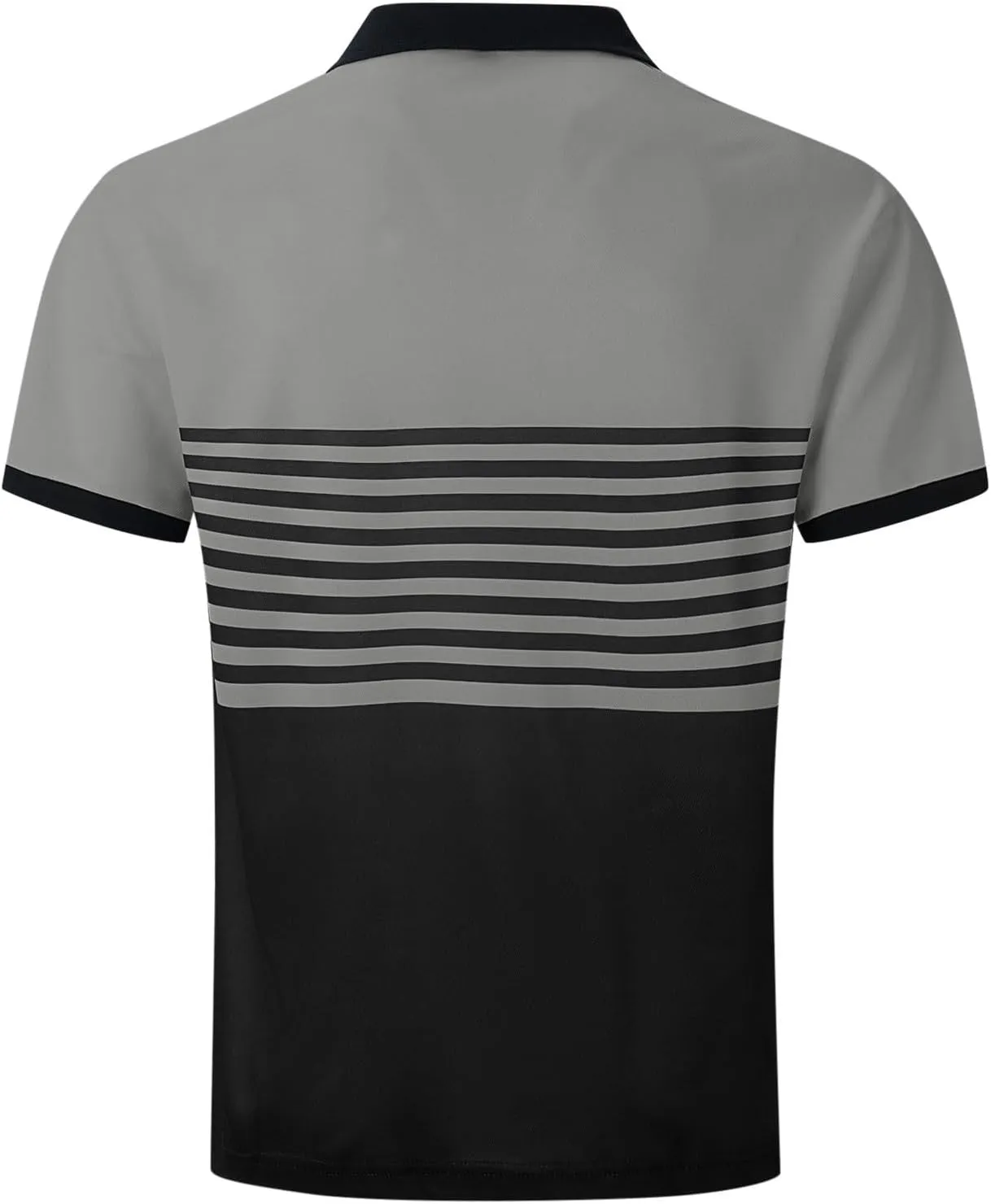 Mens Striped Polo Shirts Short Sleeve Button Up T Shirts for Men Summer Bussiness Leisure Shirts Golf Tops