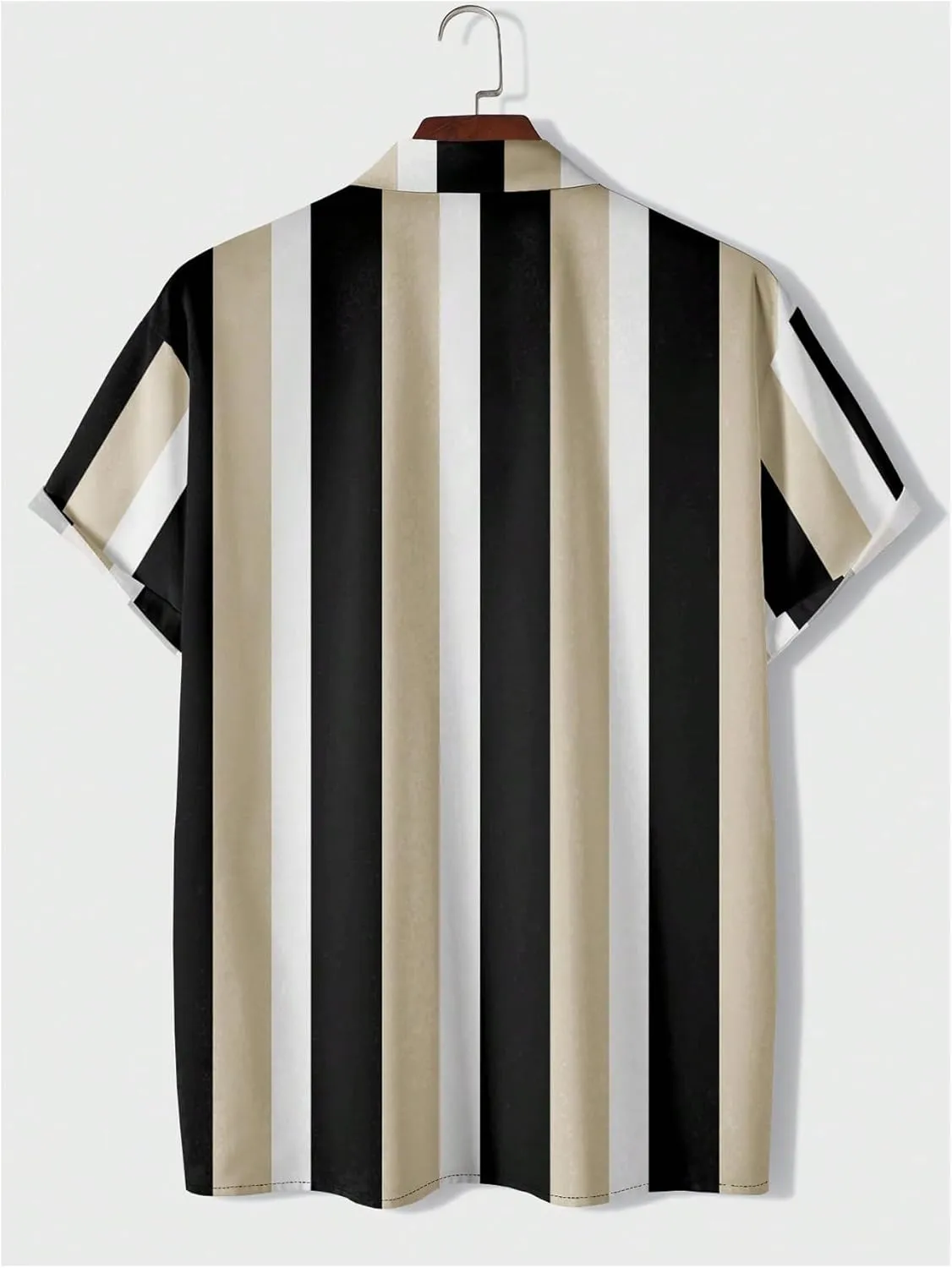 Men's Striped Shirts Button Down Short Sleeve Casual Beach Shirts