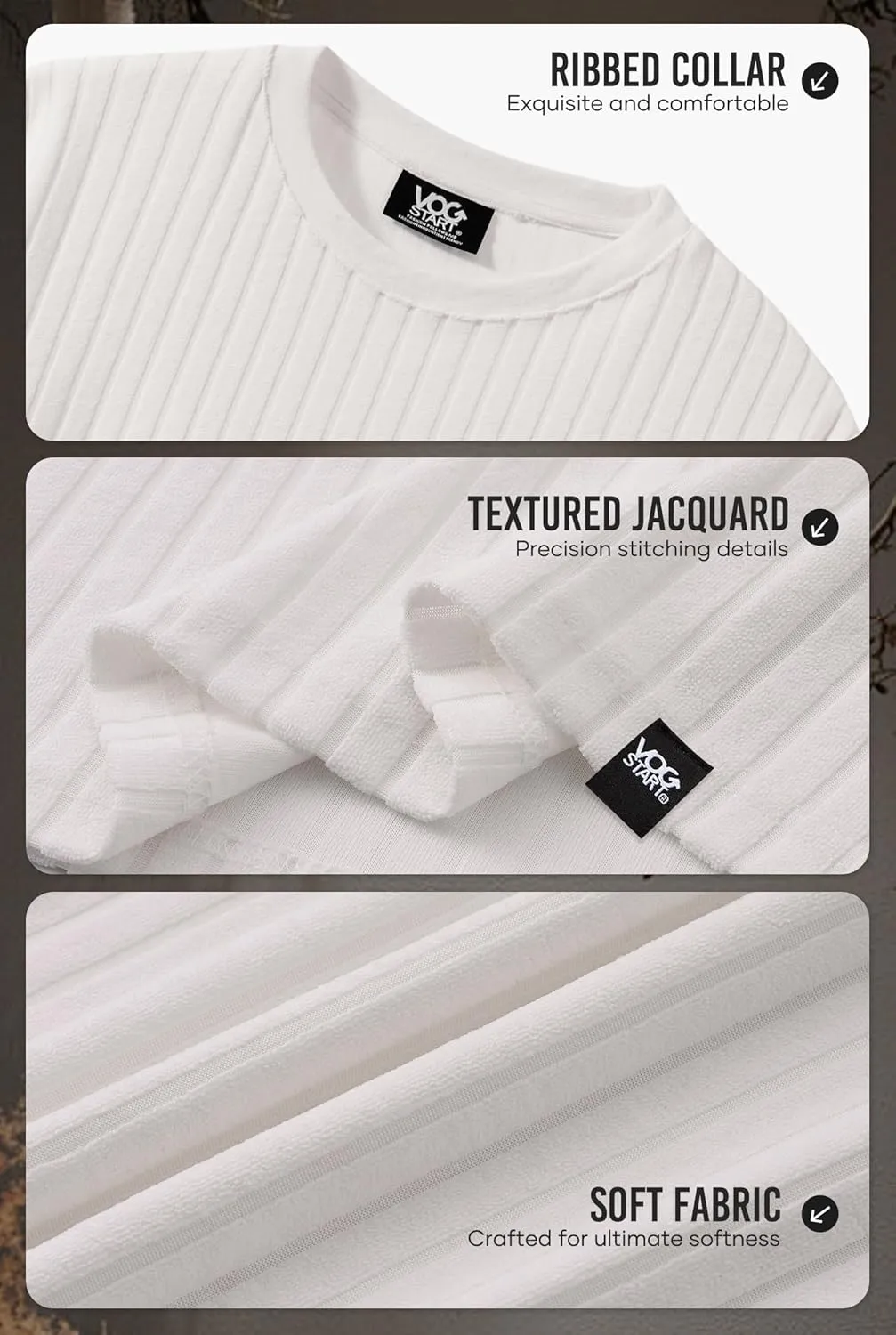 Mens Textured Shirts Casual Stretch T-Shirts Summer Crewneck Short Sleeve Tee Shirts (S-XXL)