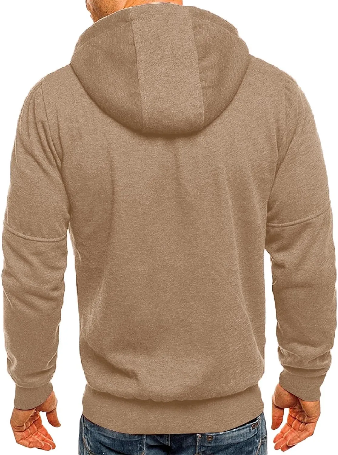 Mens Zip Up Hoodies Heavyweight Fleece Sports Track Jackets Sweatshirts for Gym Running
